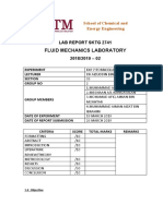 Fluid Mechanics Laboratory: Lab Report SKTG 2741