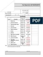 Test Report For CAP MICROCRETE: Sample Information