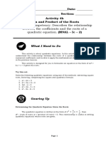Activity Sheet Q1 Math 9 LC4b