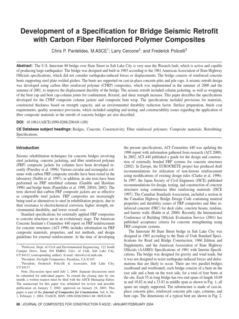Bridge Retrofit CFRP | PDF | Composite Material | Fibre Reinforced Plastic