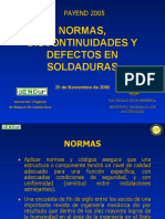 NORMAS, DISCONTINUIDADES Y DEFECTOS EN SOLDADURAS - PAYEND 2