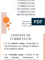 Concepts On Curriculum, Curriculum Planning and Curriculum Development