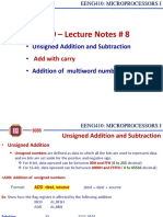 Fall 2018/19 - Lecture Notes # 8: - Unsigned Addition and Subtraction - Addition of Multiword Numbers