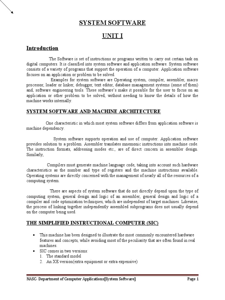 System Software Unit I | PDF | Library (Computing) | Computer Program