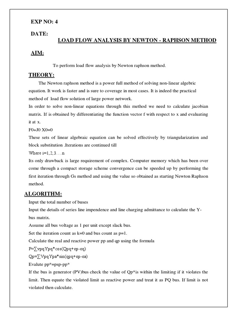 Newton Raphson Method Exp No 4 Pdf Applied Mathematics
