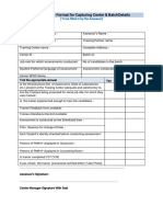 Annexure M - Formatting for Capturing Center & Batch Details