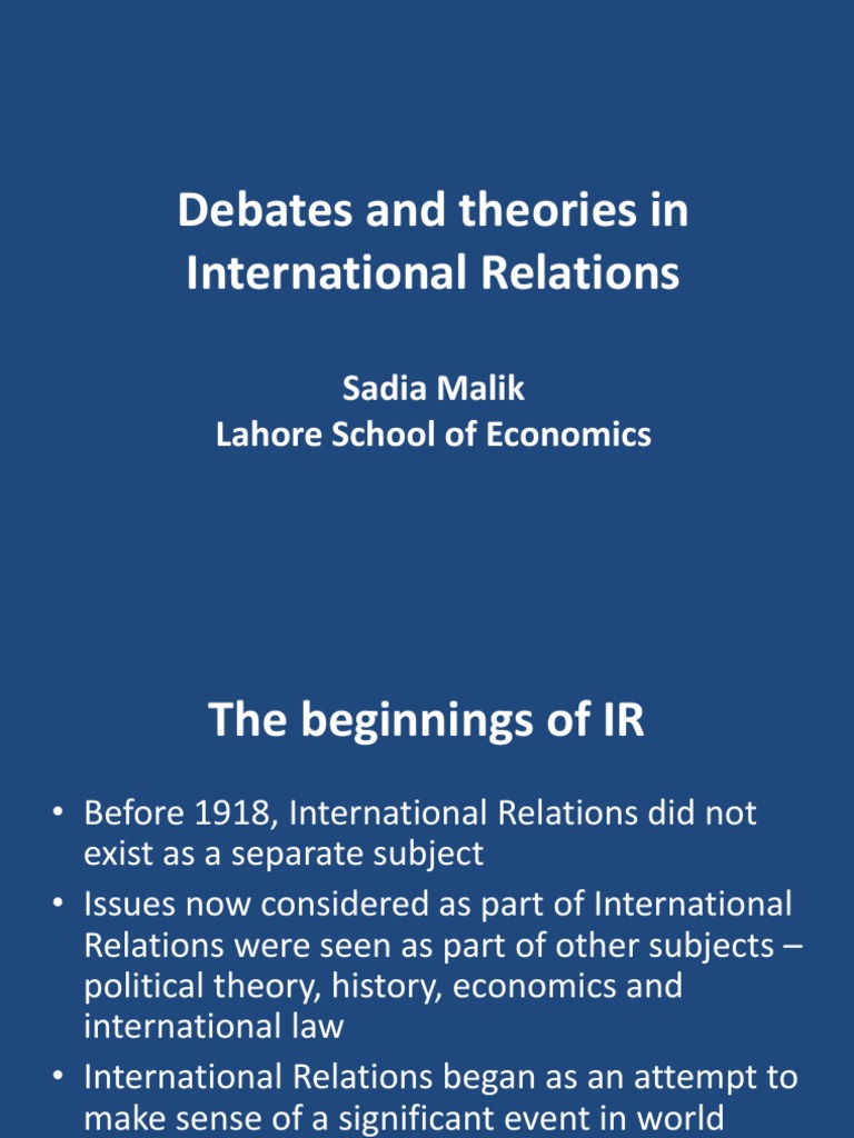 Theories of International Relations Explained | PDF | International ...