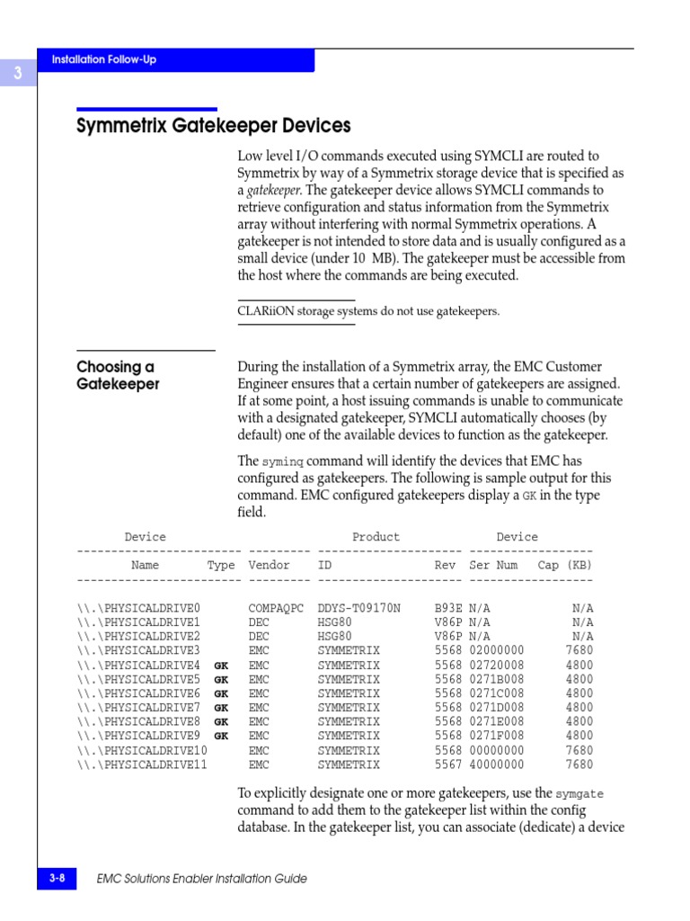 Symmetrix Gatekeeper Device Setup Guide | PDF | Computer File ...