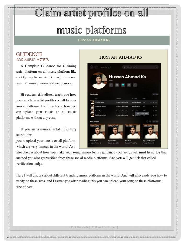 Claiming Artist Profiles on Music Platforms | PDF | Spotify | Mobile ...