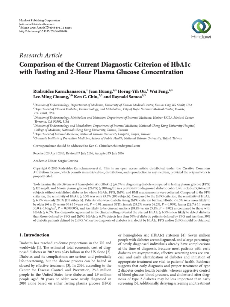 Research Article | PDF | Glycated Hemoglobin | Diabetes Management