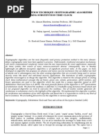 A Novice Encryption Technique Cryptographic Algorithm Using Substitution Time Clock