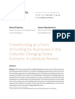 Crowdfunding As A Form of Funding For Businesses in The Culturally-Changing Global Economy: A Literature Review
