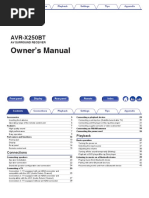 Owner's Manual: AVR-X250BT