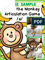 Feed The Monkey Articulation Game /S/: Free Sample