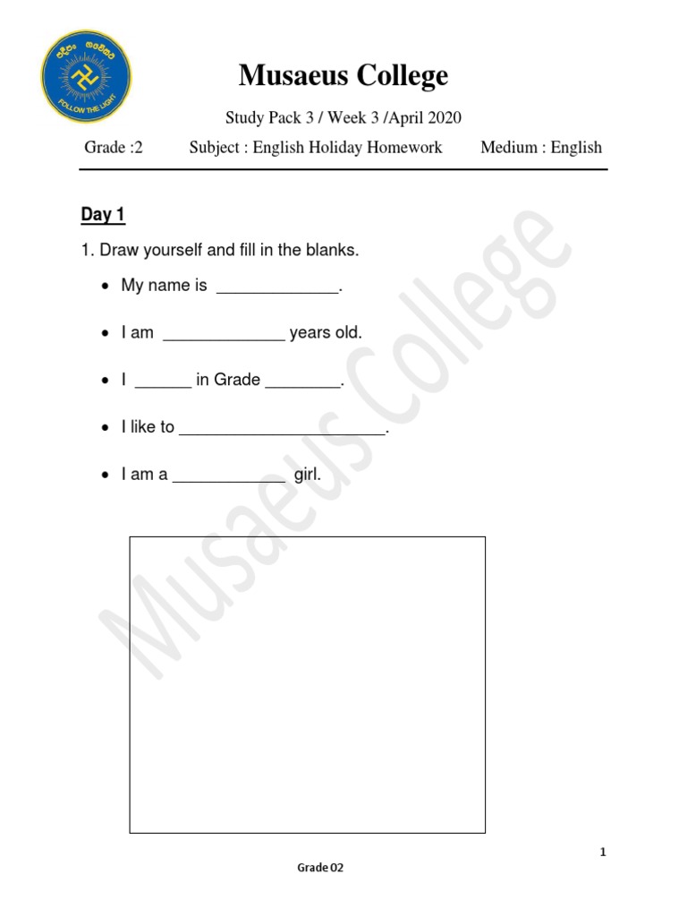 Holiday Hw English Pdf Language Arts Discipline
