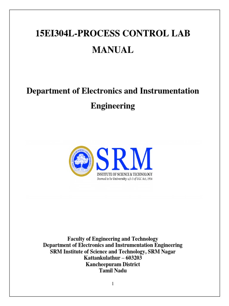 15Ei304LProcess Control Lab Manual Department of Electronics and