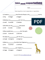 Comparatives and Superlatives 1 Worksheet