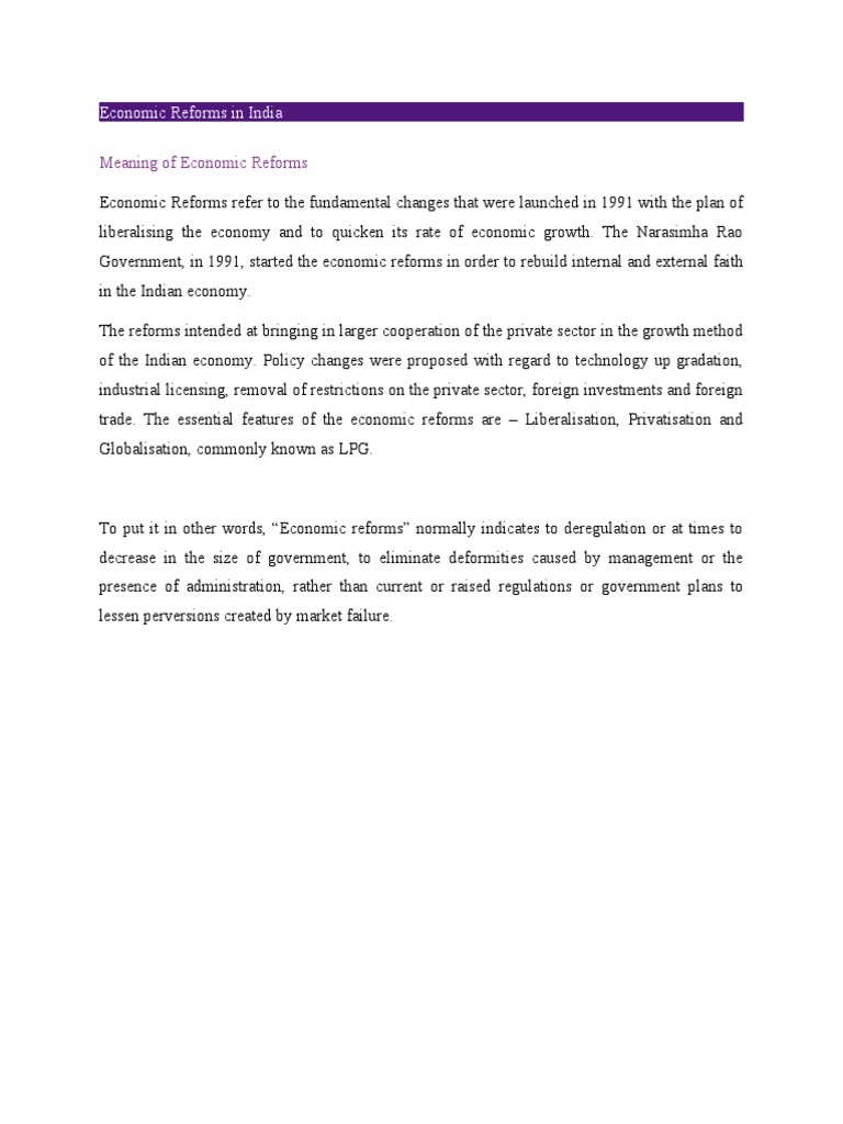 Economic Reforms INDIA | PDF | Chinese Economic Reform | Economy Of India