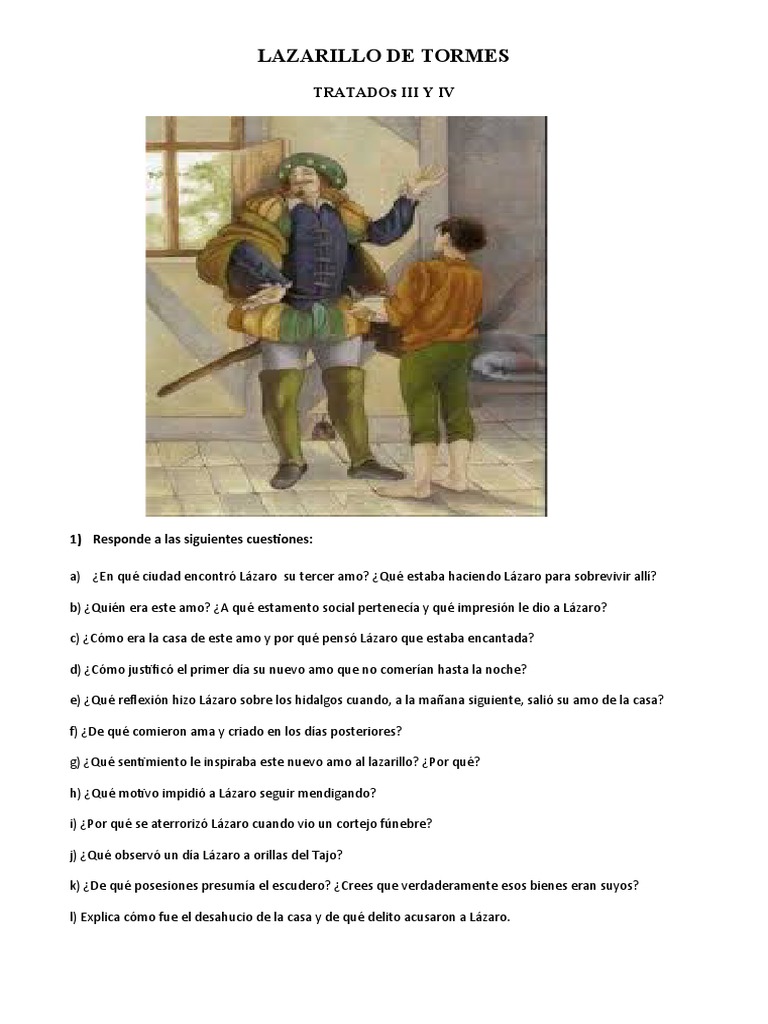 Tercer Tratado del Lazarillo de Tormes | PDF
