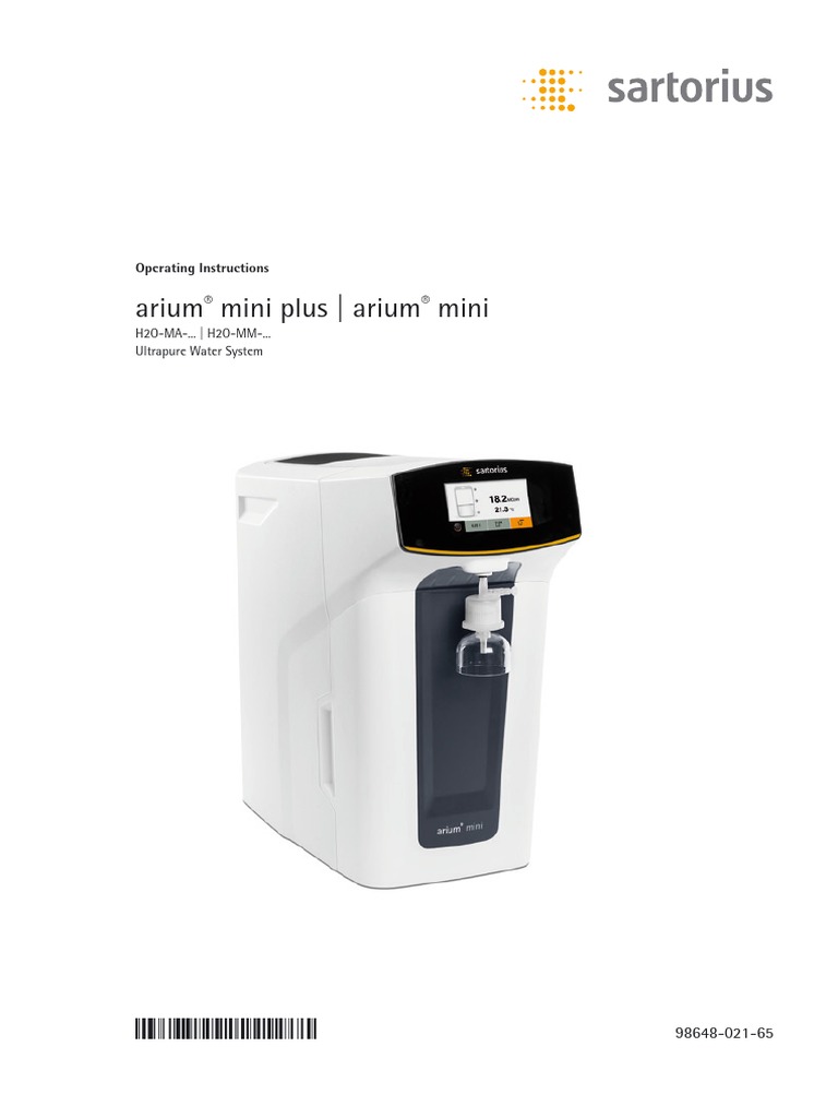 Manual - Arium - mini 英文操作说明 | PDF | Purified Water | Water Purification