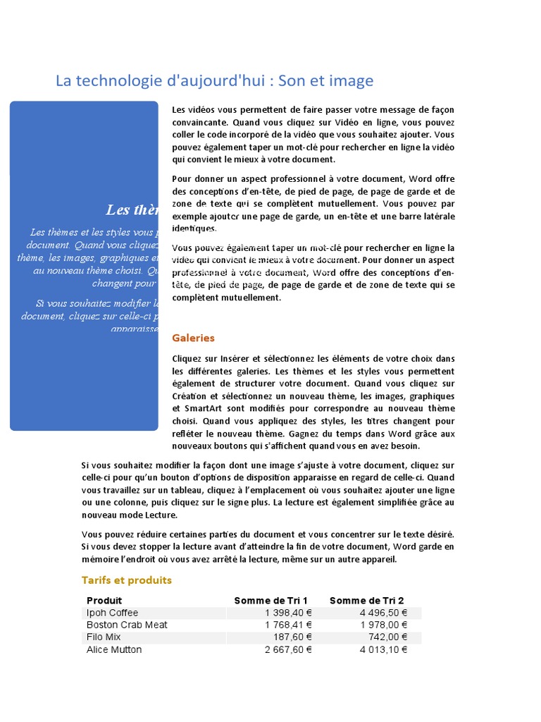 Création de documents professionnels avec Word | PDF | Microsoft Word ...