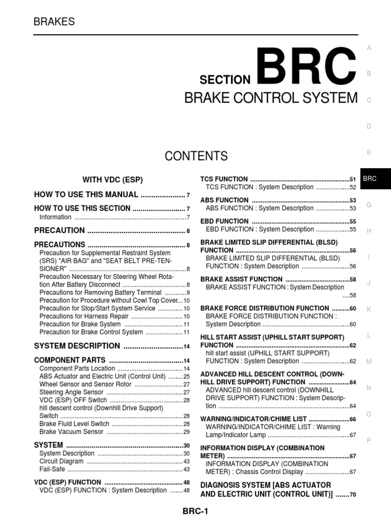 Brake Control System: Section | PDF | Anti Lock Braking System | Airbag