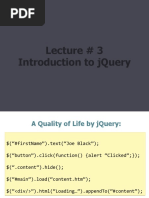 Lecture # 3 Introduction To Jquery