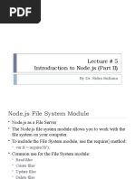 Lecture # 5 Introduction To Node - Js (Part II) : by Dr. Sidra Sultana