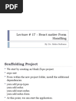 Lecture # 17 - React Native Form Handling: by Dr. Sidra Sultana