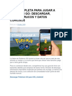 Guí A Completa para Jugar A Pokémon Go