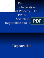 Security Interests in Personal Property: The Ppsa Section II Registration and Priorities