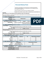 Personal History Form: Print Date: 27 December 2020 Page 1 of 10