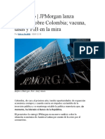JPMorgan lanza informe sobre Colombia