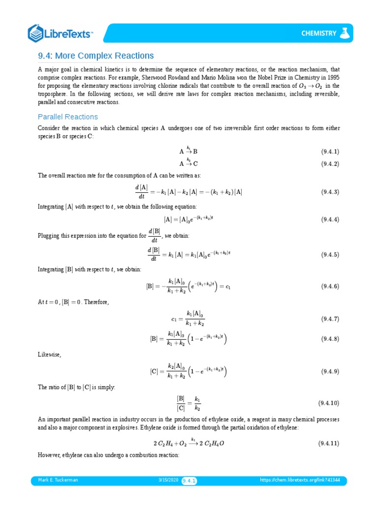 Complex Reaction Mechanisms in Kinetics | PDF | Reaction Rate ...