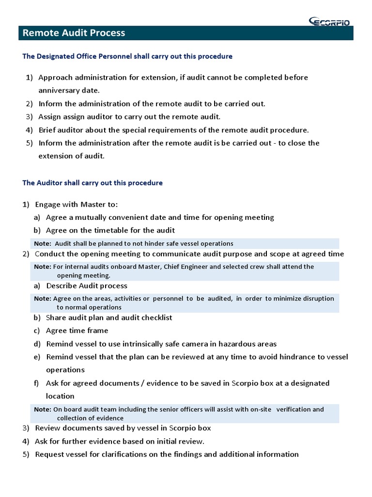 Remote Audit Process | PDF | Auditor's Report | Audit