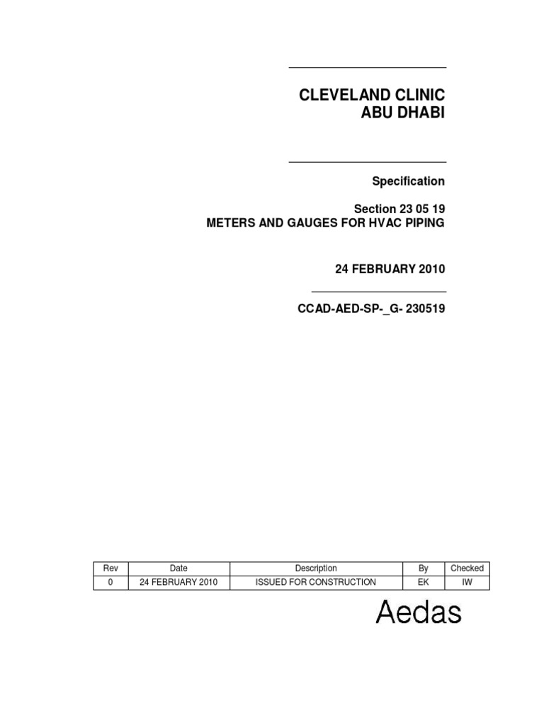 CcadAedMeters and Gauges For Hvac Piping PDF Flow Measurement