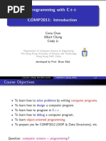 Programming With C++ COMP2011: Introduction: Cecia Chan Albert Chung Cindy Li