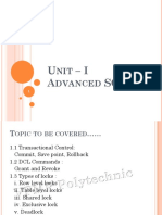 Unit I Advanced SQL PDF