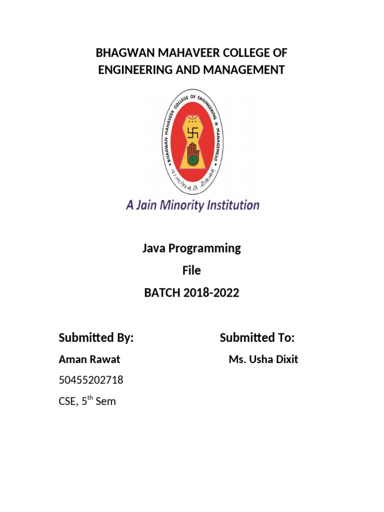 Java Practical File IPU | PDF | Grey | Magenta