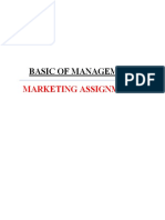 Basic of Management: Marketing Assignment
