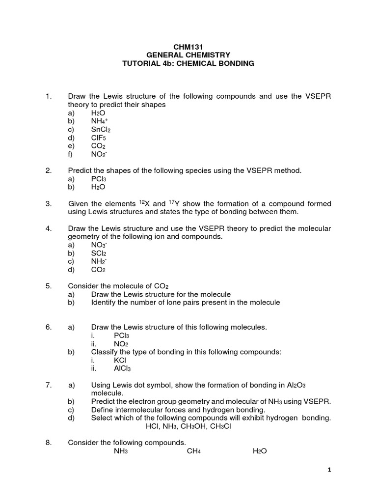 Tutorial Chm131 2 Chemical Polarity Chemical Bond