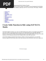 Create Table Function in SQL Using SAP HANA Studio