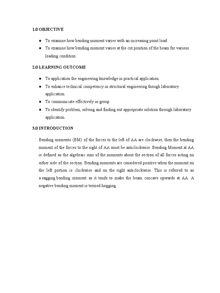 Lab Report (Bending Moment) PDF