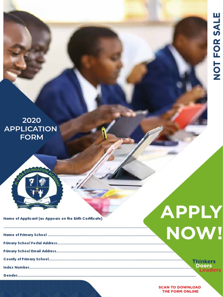 MPESA Foundation Academy ApplicationForm2020 PDF PDF