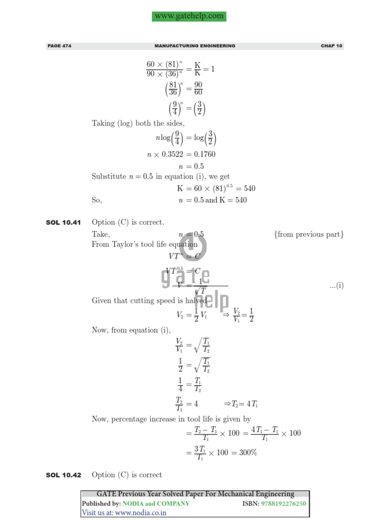 GATE Mechanical Engg Solved Paper | PDF | Equations | Teaching Mathematics