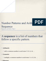 Number Patterns and Arithmetic Sequence: Sequences and Series / Day 1