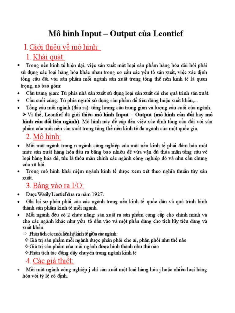 Mô Hình Input Output | PDF