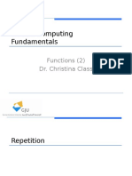CS 111 Computing Fundamentals: Functions (2) Dr. Christina Class