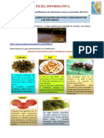 Ficha Informativa - Alimentos Menos Conocidos en El Perú.