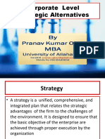 Corporate Level Strategic Alternatives